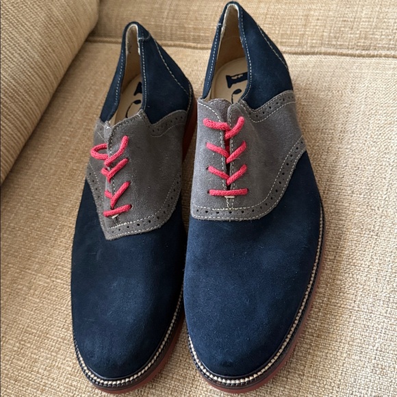Nordstrom 1901 Suede Saddle Oxford Shoes Blue Grey Red Men’s 9.5 M main image 15